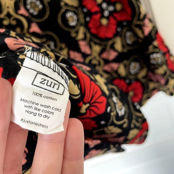 Zuri Dark Floral Print Sleeveless Dress - X-Small - Picture 5 of 10